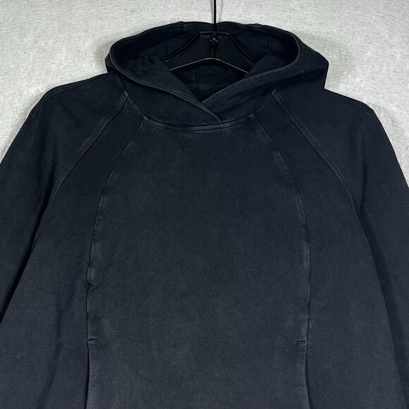 Lululemon Sweatshirt Womens 8 Black Scuba OversiiòFunnel Neck Logo Half Zip - Picture 2 of 12
